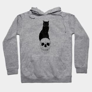 Halloween Design - Cat with Skull & Jaw Hoodie